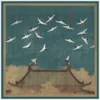 New Silk Scarf Women Pheasant Print Square Scarves Head Echarpes Silk Foulards Femme Wraps Beach Shawls Bandana Lady Hijabs 90CM 3