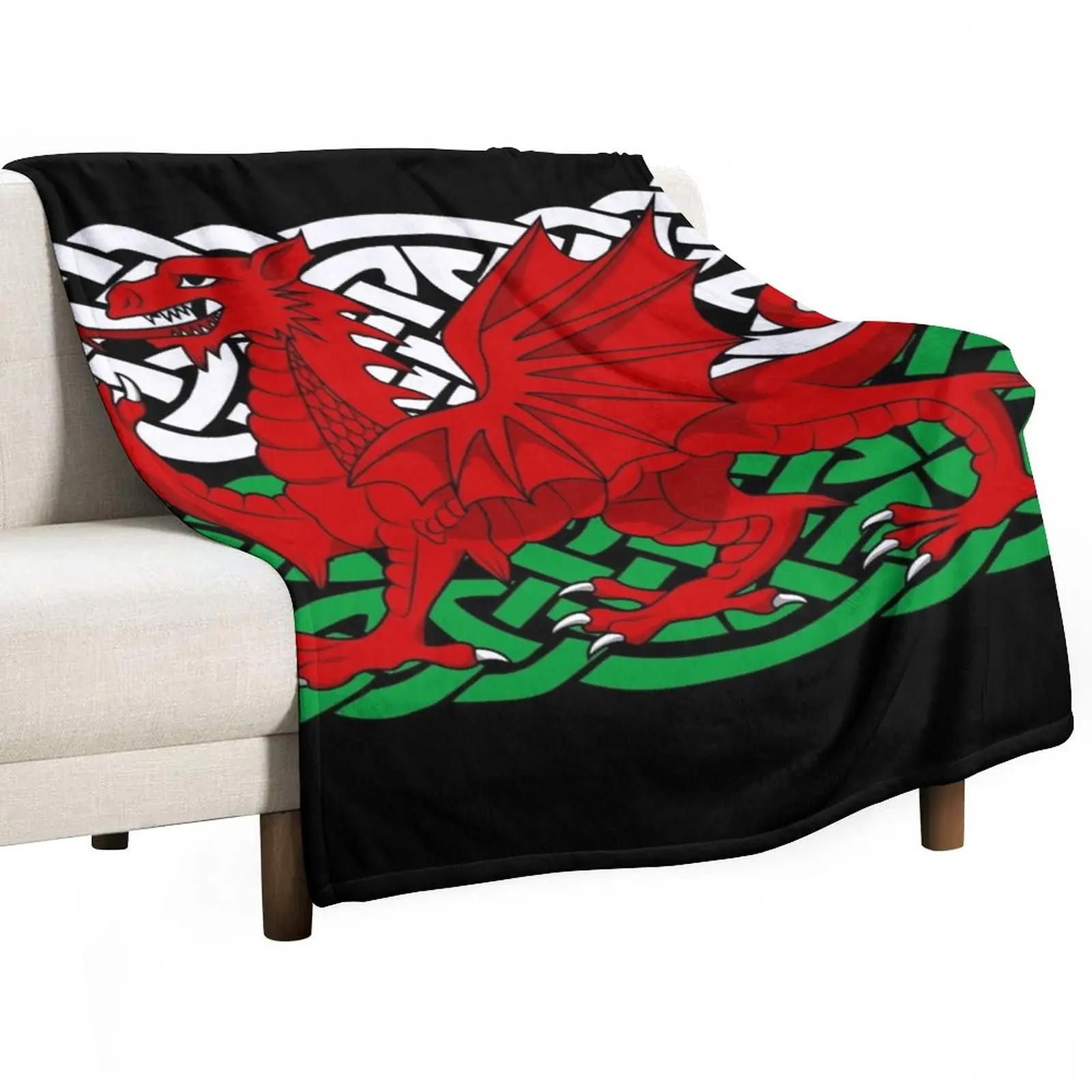 

Y Ddraig Goch Throw Blanket Personalized Gift For Sofa Fluffy Blankets Large