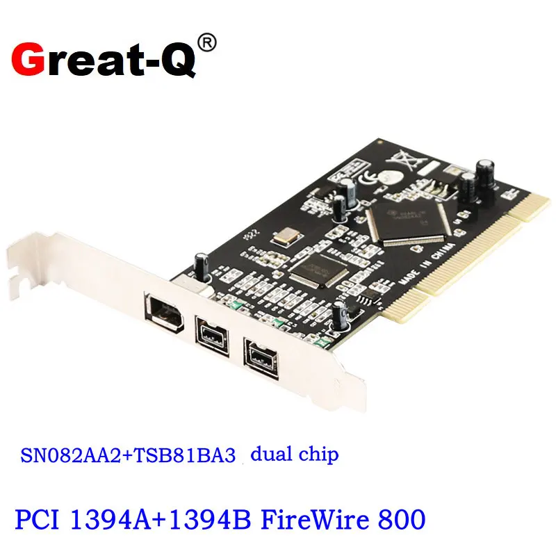 

PCI 1394A+1394B FireWire card 2+1 Ports 1394 Port PCI Controller Card TI Chipset TI SN082AA2 + TSB81BA3