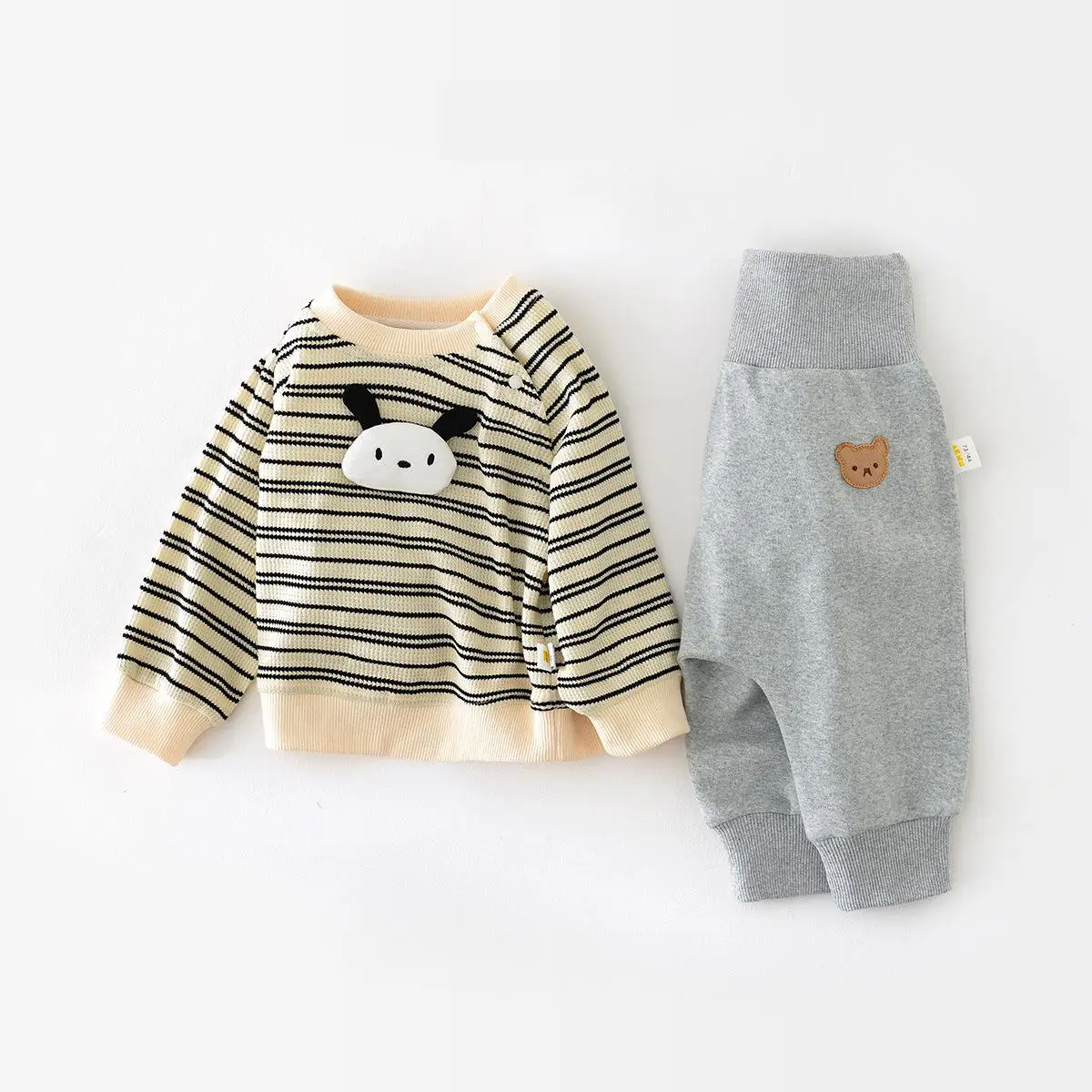 Spring Autumn Kid Boy Cartoon Long Sleeve Tops Girl Children Cute Animal Fashion Sweatshirt Baby Cotton Striped Pullover Shirt