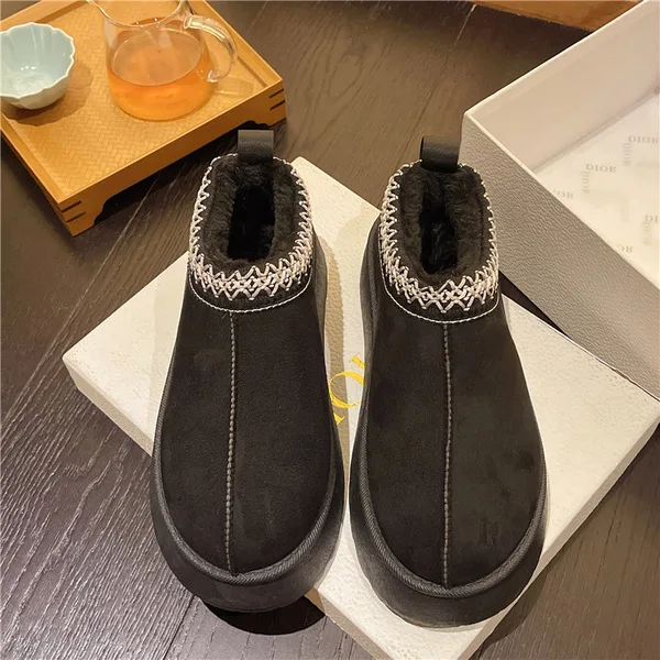 

Тапки женские на платформе, базовые Шлепанцы из флока, без застежки, на резиновой подошве, платформа, клоги, зимние римские Тапочки