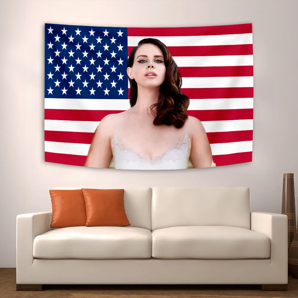 Lana Del Rey Flag Tapestry Religious Tapestry Wall Decoration Aesthetic Room Art Deco Tapestry Dormitory