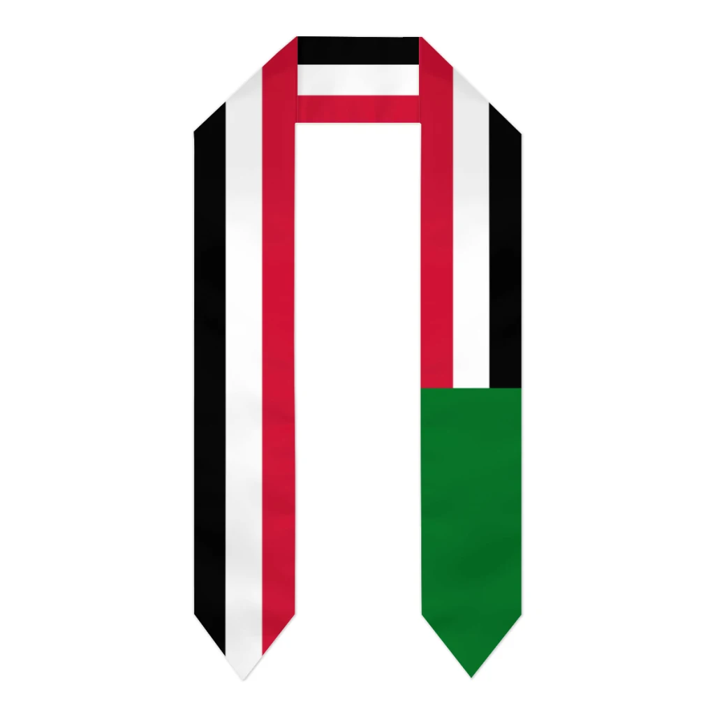 

Плотный шарф-повязка с флагом Судана на выпускной, двусторонний палантин для учеников на выпускной, класс 2024