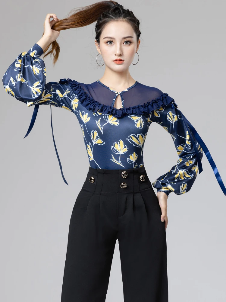 

2022 Woman Latin Dance Top Waltz Ballroom Dance Garment Performance Latin Woman Leotard Garment 5157