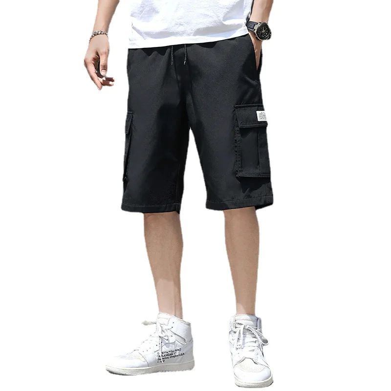 

2024 New Summer Men Cargo Shorts Korean Fashion Mens Workwear Shorts Thin and Trendy Brand Loose Casual Cropped Clothing