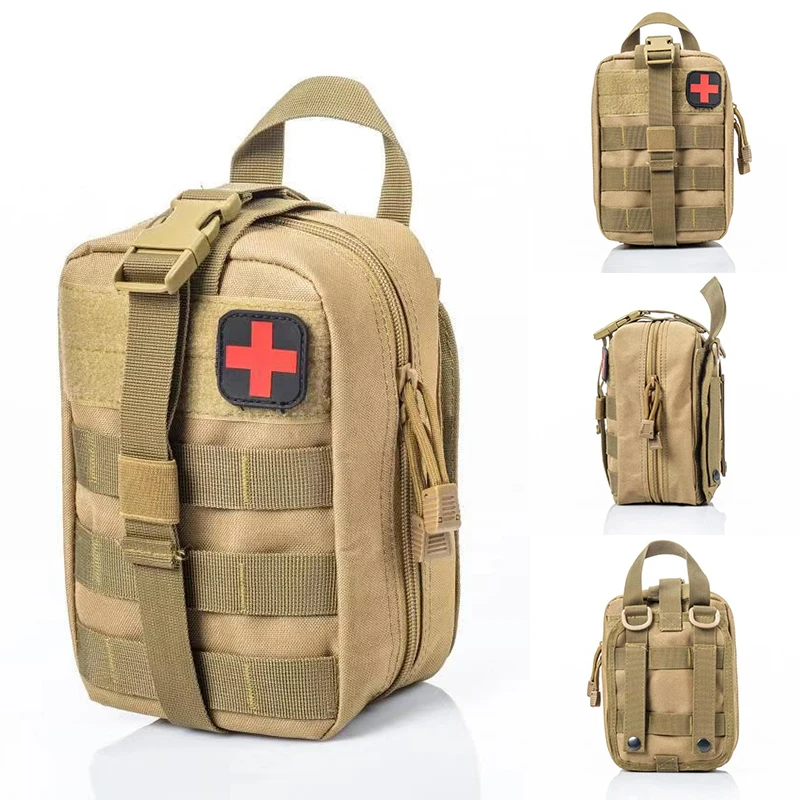 Taktická medicinální souprava pás brašna camo outdoorové lifesaving první podpora batoh vojenství molle packs muži kemping náprsní taška armáda pytle