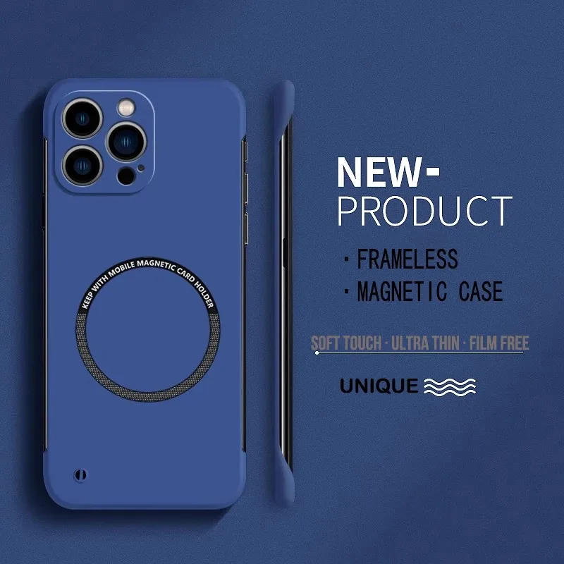 Frameless Matte Magnetic Wireless Charging Hard Case - Solid Color