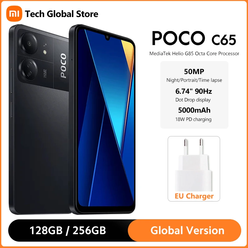

Смартфон глобальная версия POCO C65, Восьмиядерный MediaTek Helio G85, 6,74 дюйма, 90 Гц, сенсорный дисплей, тройная камера 50 МП, аккумулятор 5000 мАч