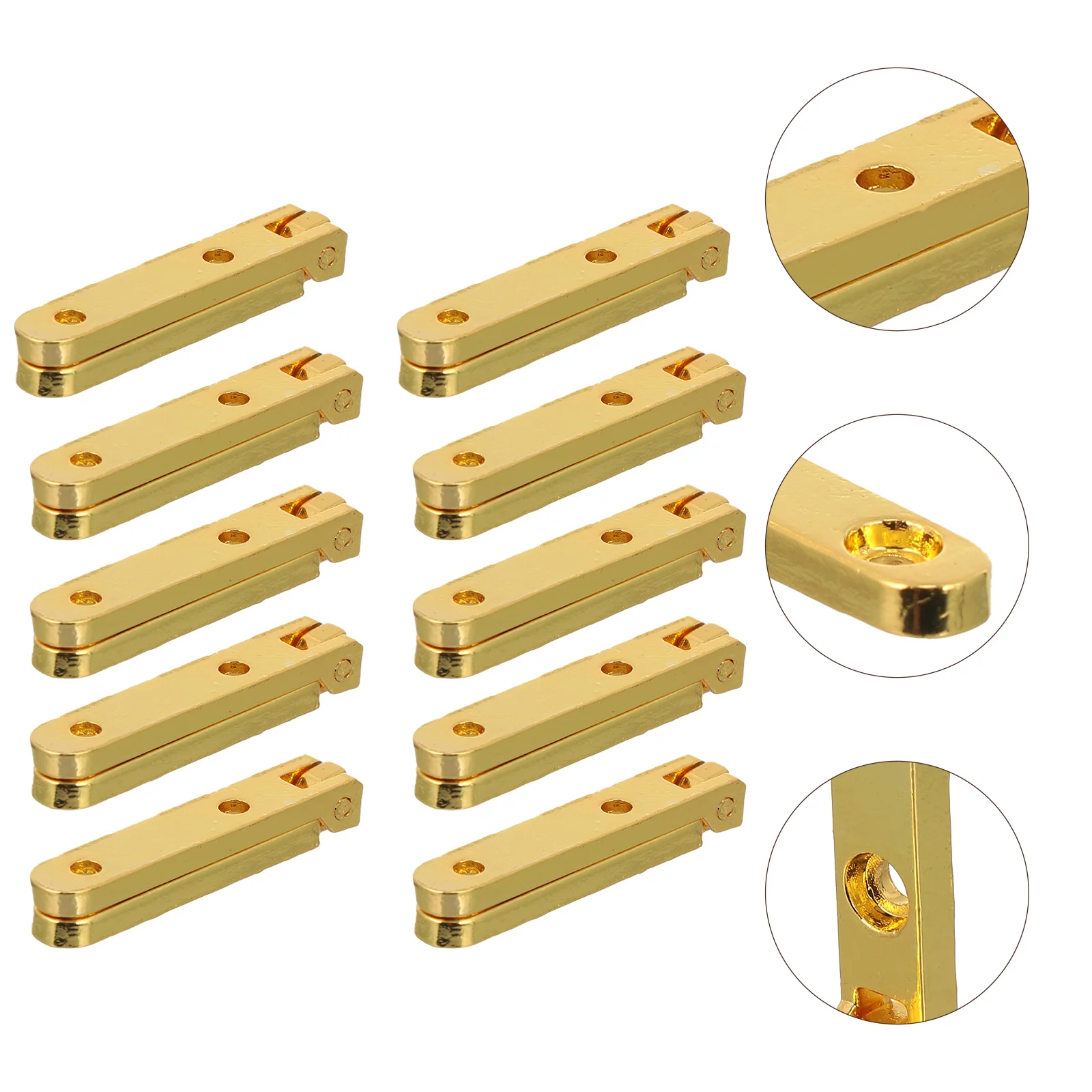 

10pcs Small Hinges Jewelry Box 90 Degree Folding Hinge for Gift Jewellery Box Case Hinge Cabinet ( Golden )