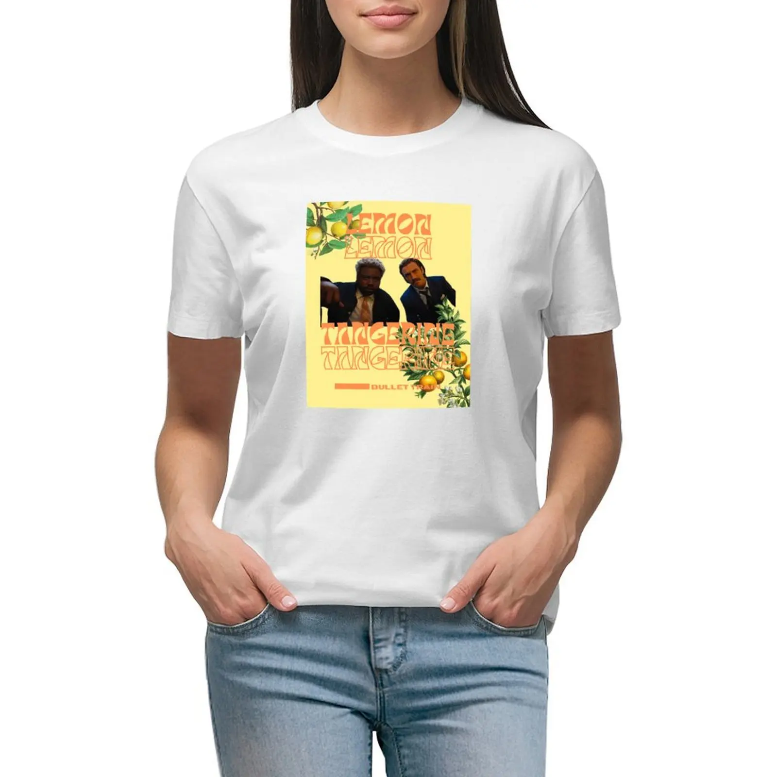 

bullet train tangerine and lemon T-shirt Female clothing vintage clothes tees Women clothes