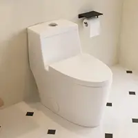 Elongated One-Piece Toilet Dual Flushing Toilet with 17" ADA Comfortable Chair Seat 0.8/1.28 GPF High-Efficiency Modern Toilet 2