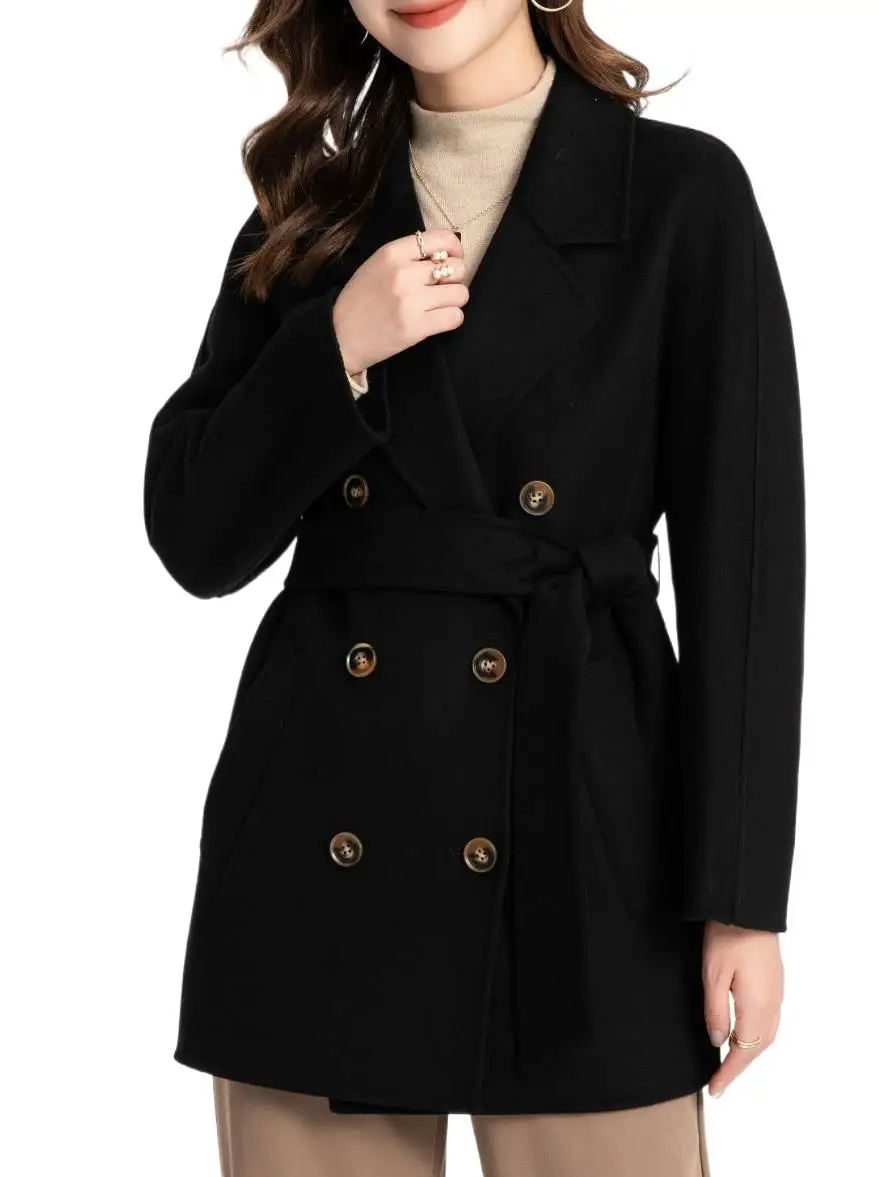 

Women's Clothing Reversible Wool Classic Coat Autumn Winter New 168