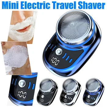Mini rasoio da viaggio elettrico per uomo tascabile USB ricaricabile portatile indolore Cordless Trimmer coltello viso barba rasoio 1
