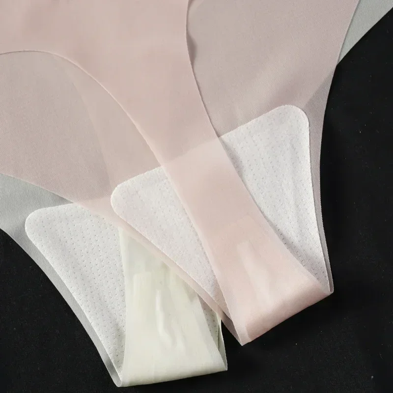 Women's Thong Ultra-Thin Women's Transparent Low-Rise Sexy Seamless Solid Color T-Pants Quick-Drying Lingerie Underwear Female