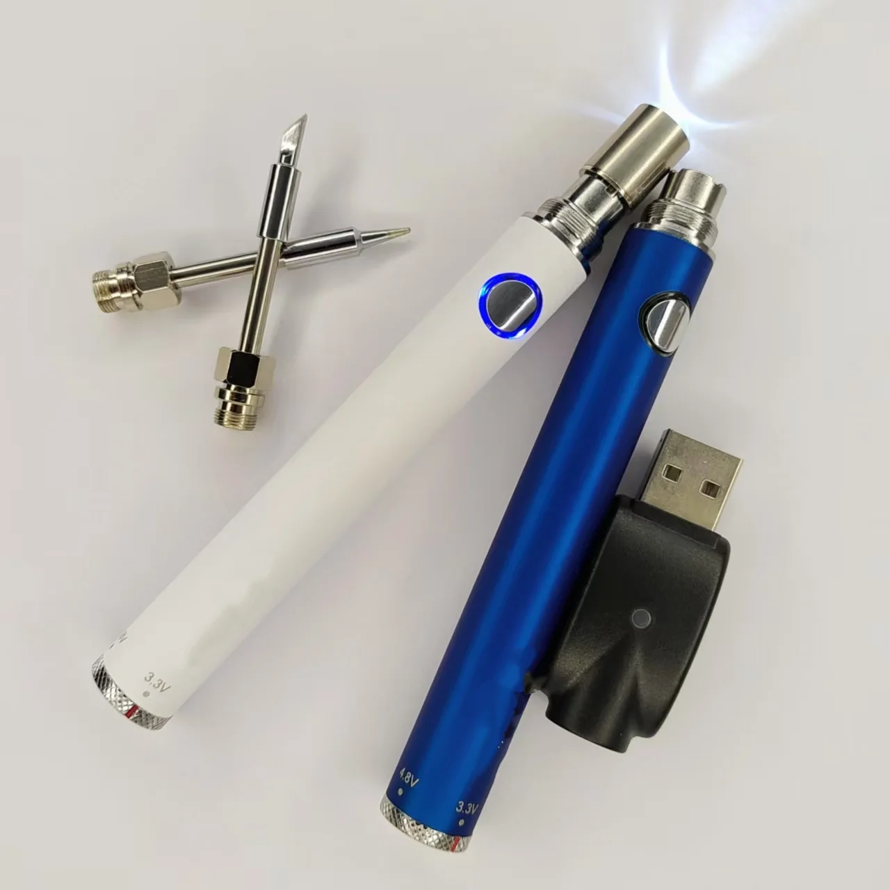 Caneta de solda elétrica com bateria de 900mAh 510, ferro de solda sem fio com carregamento sem fio, alimentado por energia para ferramentas de reparo portáteis para uso interno e externo.
