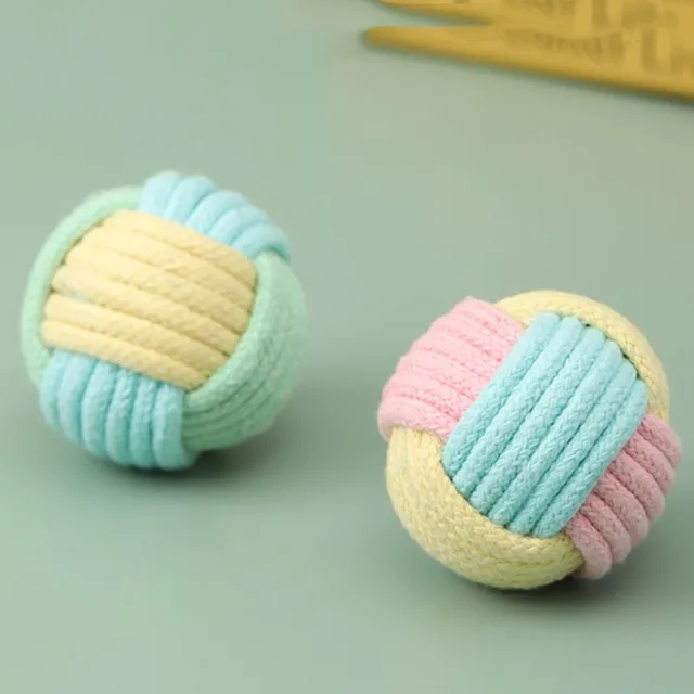Cat Toys Cotton Balls Interactive Cat Toy Self Hi Cotton Ball Chew Toys for Cats Grinding Cat Toy Teeth Cleaning Pet Supplies 3