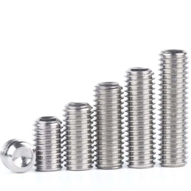 Sourcing Map M4x4mm Métrico Inoxidable Acero Hexagonal Entrada Conjunto Copa Punta Prisionero Tornillos Plateado Tono Para Toalla Rejilla Puerta Perilla 20uds