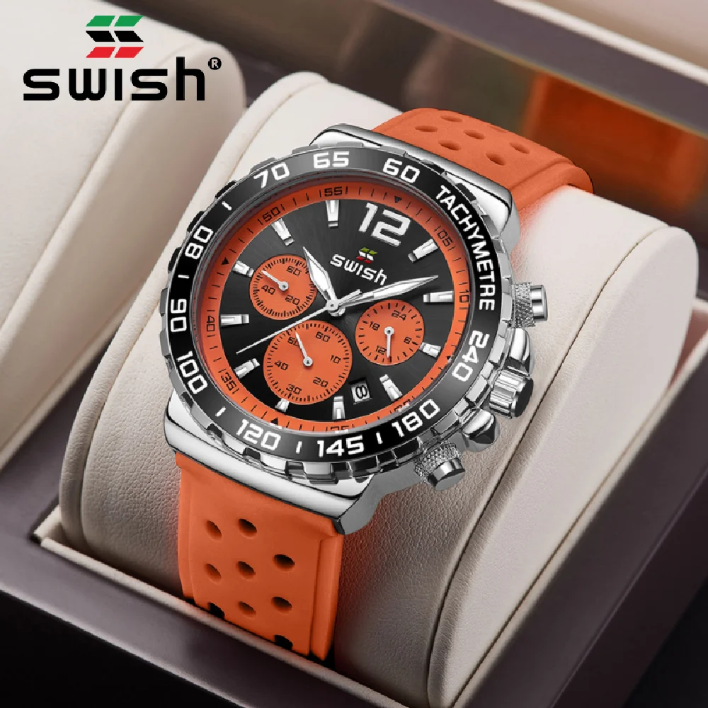 

New Men Watches Waterproof Sports Watch Silicone Strap Chronograph Quartz Clock Relogio Masculino 2022