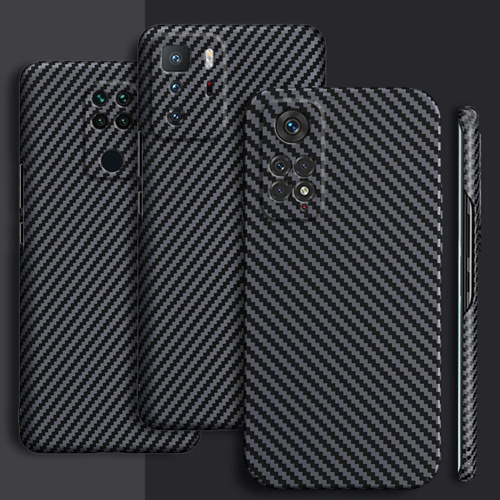 

Carbon fiber Hard Case for Xiaomi Redmi Note 11 10 9 Pro Max 9S Ultra Thin Lens Protection Luxury Anti-Knock Texture Phone Cover