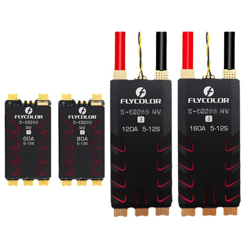 

FLYCOLOR X-CROSS HV3 60A/80A/120A/160A ESC 5-12S BLHeli-32 Dshot Proshot 64MHz 32-Bit Speed Controller for RC FPV Racing Drone