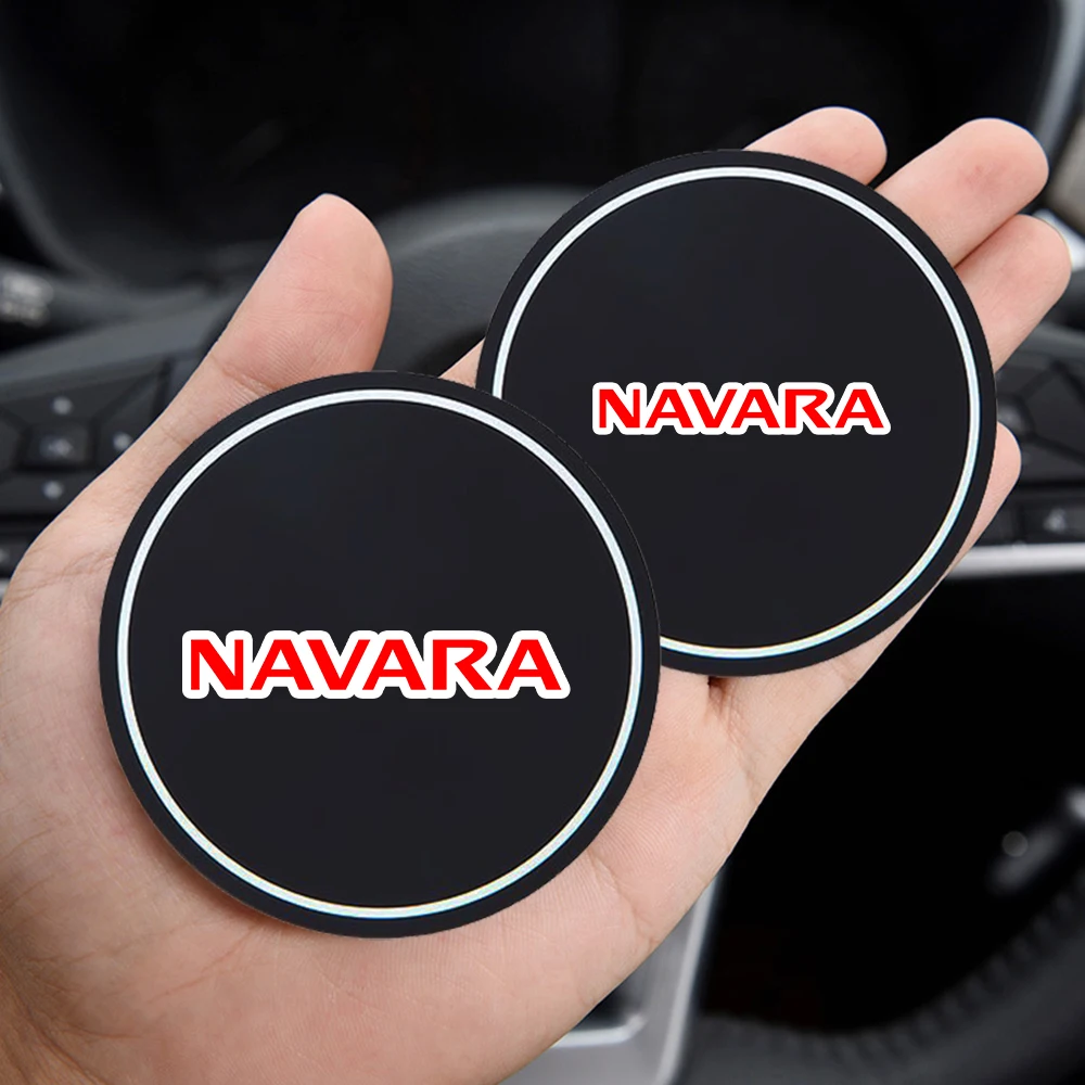 2 pcs Car Coaster Water Cup Bottle Holder Silica Gel Mat Storage Groove Protect Coaster for Nissan Navara NP300 D23 D40