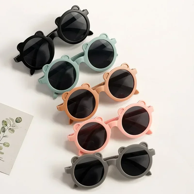 

Детские солнцезащитные очки складной медведь Летние солнцезащитные очки для мальчиков и девочек Защита от УФ лучей новинка детские все