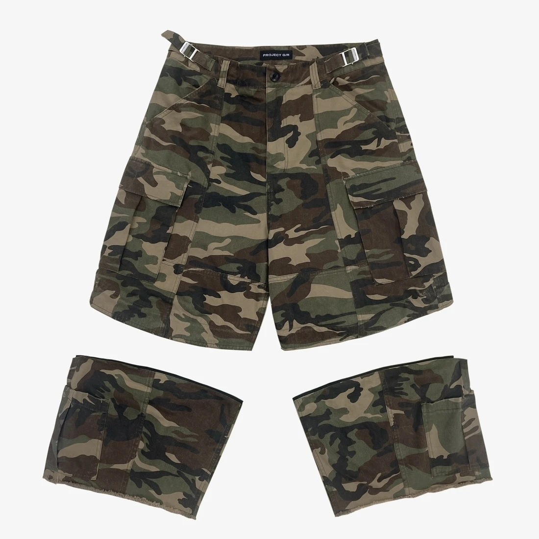 PROJECT G/R Camouflage CAMO CARGO Zipper Splicing Workwear