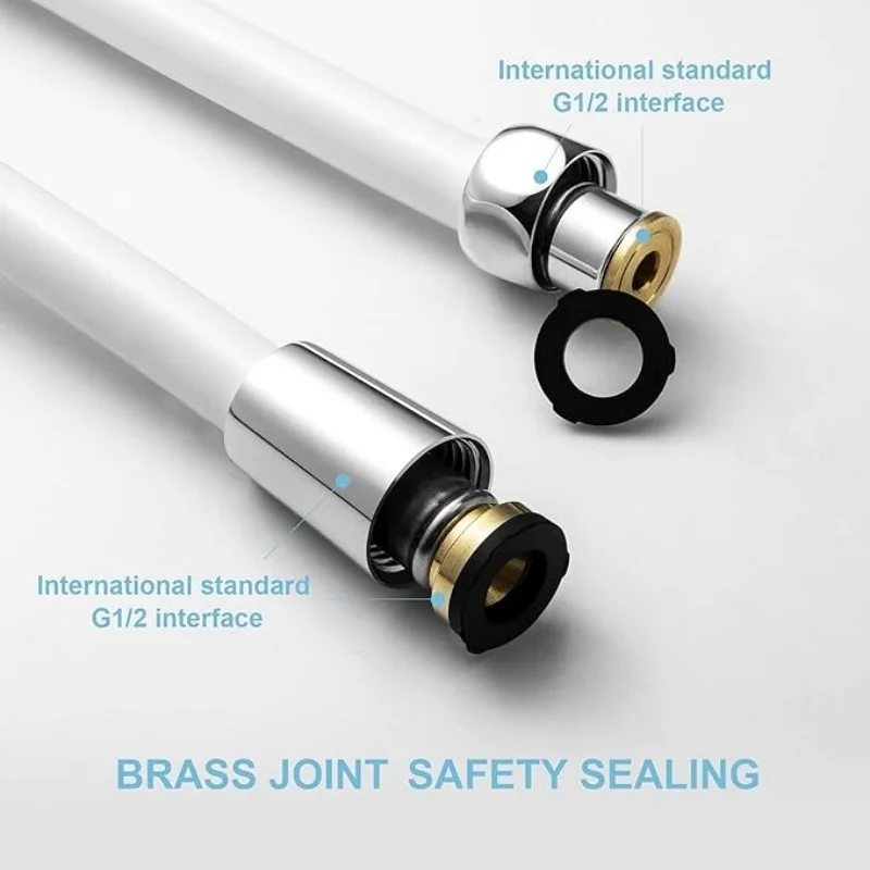 Shower Hose 1.5/2M Silicone Flexible Shower Hose Anti-Winding Extension High Pressure Pipe Showerhead Tube Bathroom Faucte Accessorie