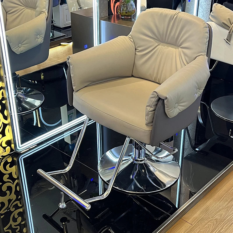 Hair Cutting Stool Barber Chairs Speciality Luxury Adjustable Cosmetic Barber Chairs Waiting Chaise Coiffeuse Furniture QF50BC speciality modern barber chair hair design swivel comfort barber chairs handrail beauty coiffeuse barbershop furniture hd50lf