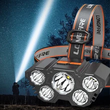 

5 LED Headlamp Rechargeable Powerful Head Lamp With Built-in 18650 Battery Outdoor Camping Headlight Head Flashlight