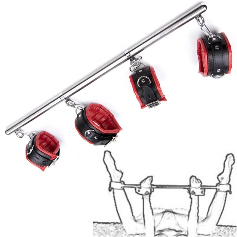 BDSM Bondage Set Stainless Steel Adjustable Spreader Bar Sex Slave
