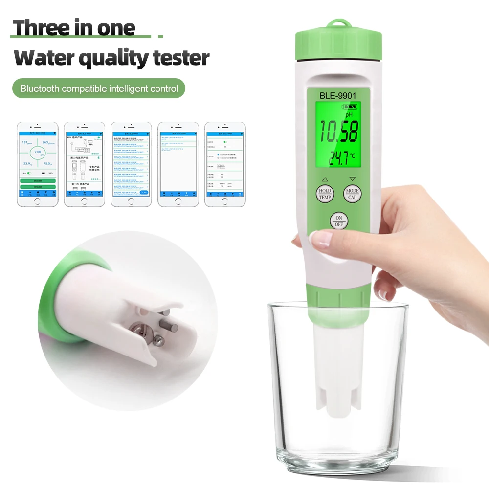 Medidor Ph Digital Tds Temp Meter Water Tester Strumenti Di Misurazione Analizzatore Di Acidità Per Aquario Aquarium Hydroponics Tool