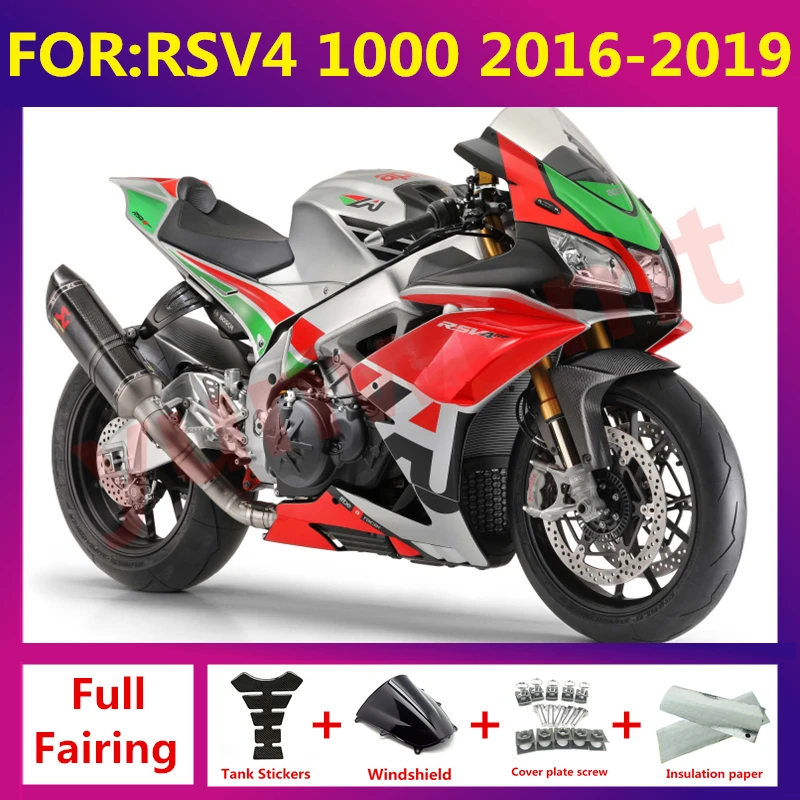 

For Aprilia RSV4 RS1000 RS V4 1000 2016-2019 17 18 Motorcycle Accessories Whole Fairings ABS Bodywork zxmt set red black