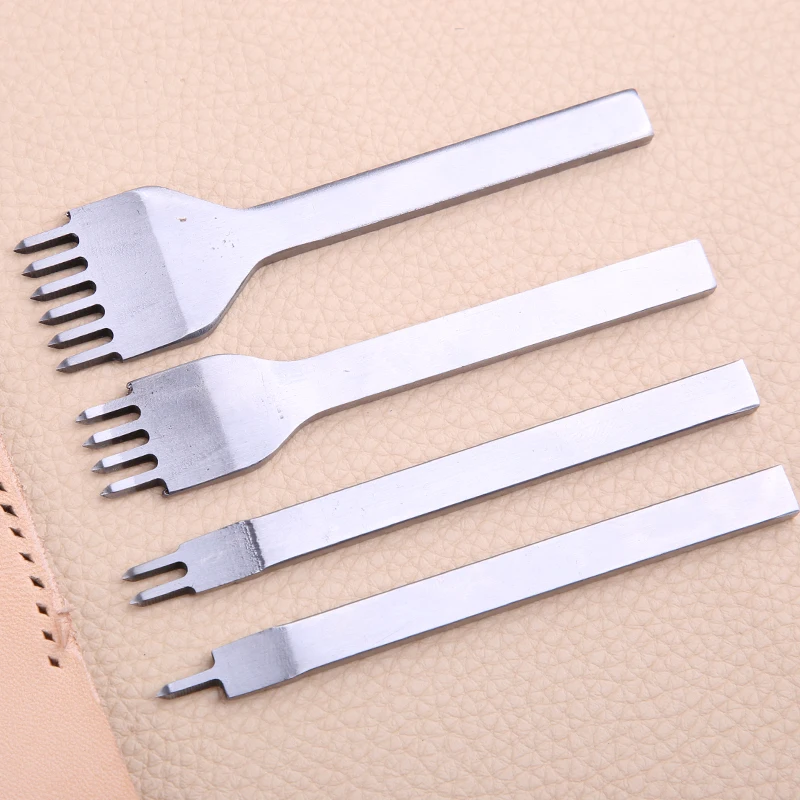 KRABALL 4PCS/Set Spacing Punch Hole Punching Tool Hand Hole Punches Leather Craft Tool For Wallet Belt 3/4/5/6MM leather hole puncher leather hole punch leather punch tool hole punch cutter set round hole punch cutter set round hole punch set