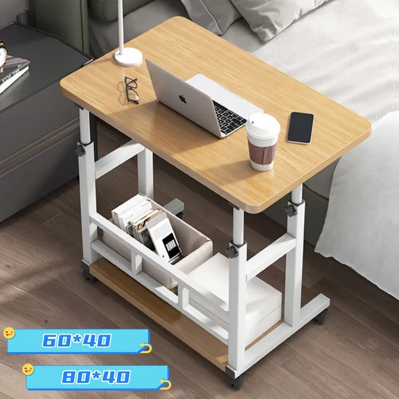 Bedside table 80*40 double bedside table Movable lift table Small desk Student home study desk Simple bedroom computer