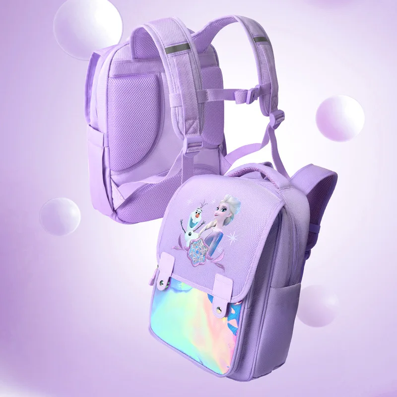 2022 Disney Frozen School Bags For Girls Elsa Anna Primary Student Shoulder Orthopedic Backpack Grade 1-5 Large Capacity Mochila