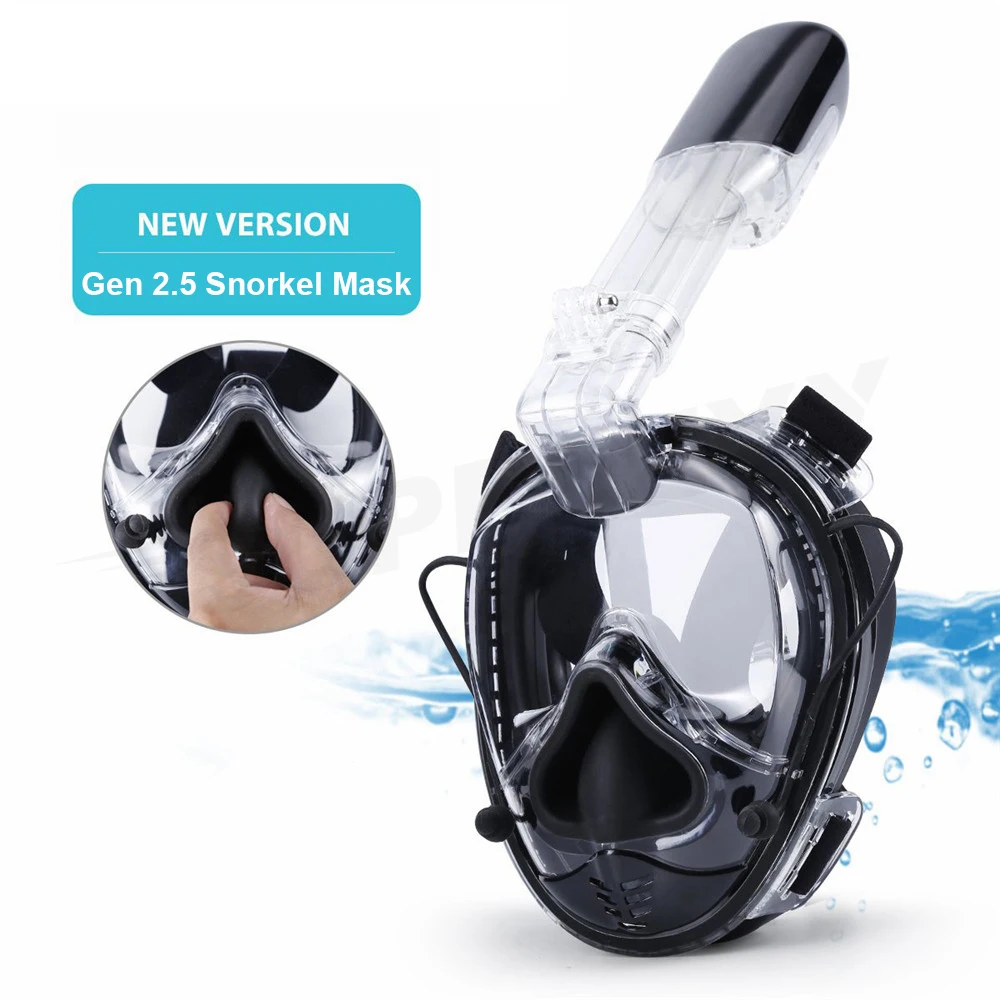 SOFT NOSE Diving Mask Full Face Scuba Swimming Mask Waterproof One-piece Gasbag Anti-fog Snorkeling Mask for Kids Adults