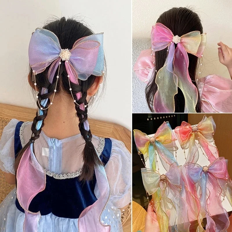 Charming Colorful Chiffon Bow Hair Clips