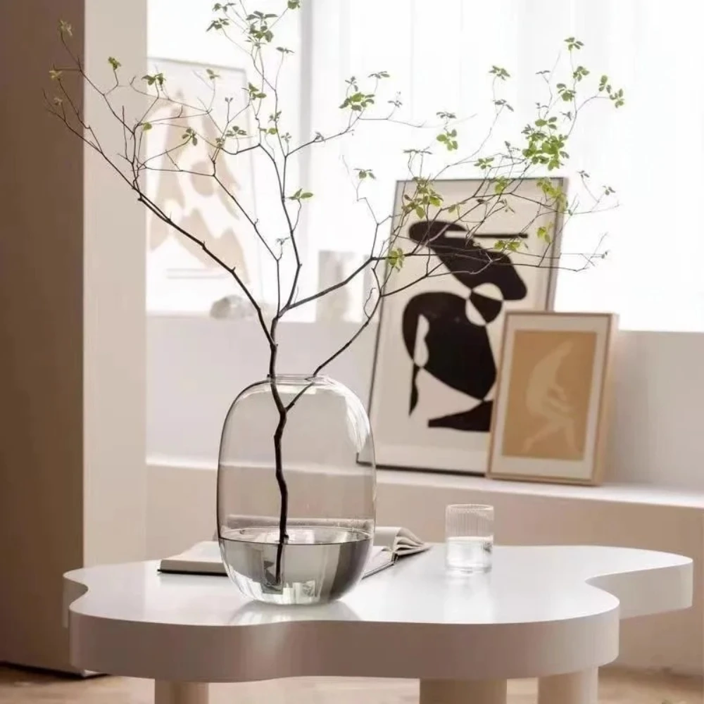 Elegant Nordic Oval Glass Vase for Fresh Flower Arrangements - Stylish Home Decor Piece