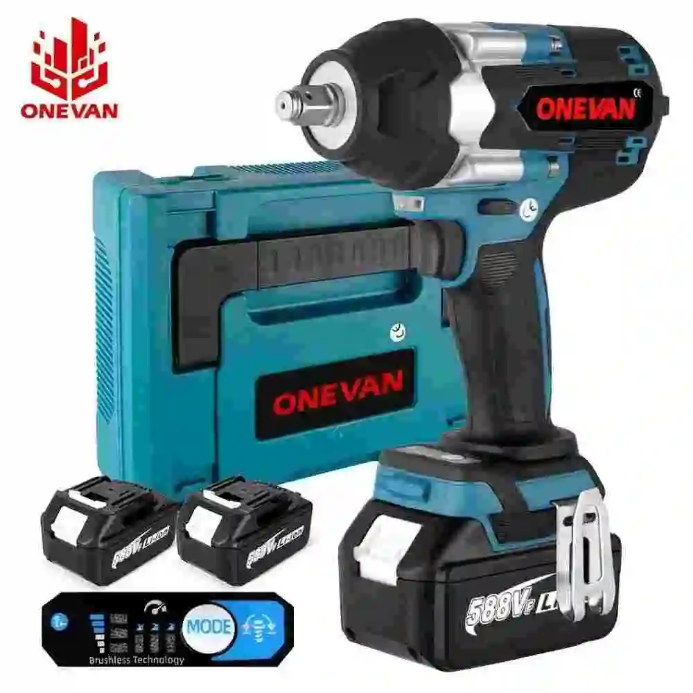 

ONEVAN 1800N.M Torque Brushless Electric Wrench 1/2 Inch Cordless Impact Wrench DTW700 Power Tool For Makita 18V Battery