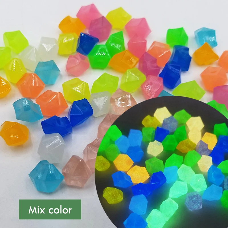 Outdoor Luminous Stones Glow In Dark Garden Pebbles Fish Tank Decoration Pebble Rocks Aquarium Mix Color 100/200pcs/Bag RR2185