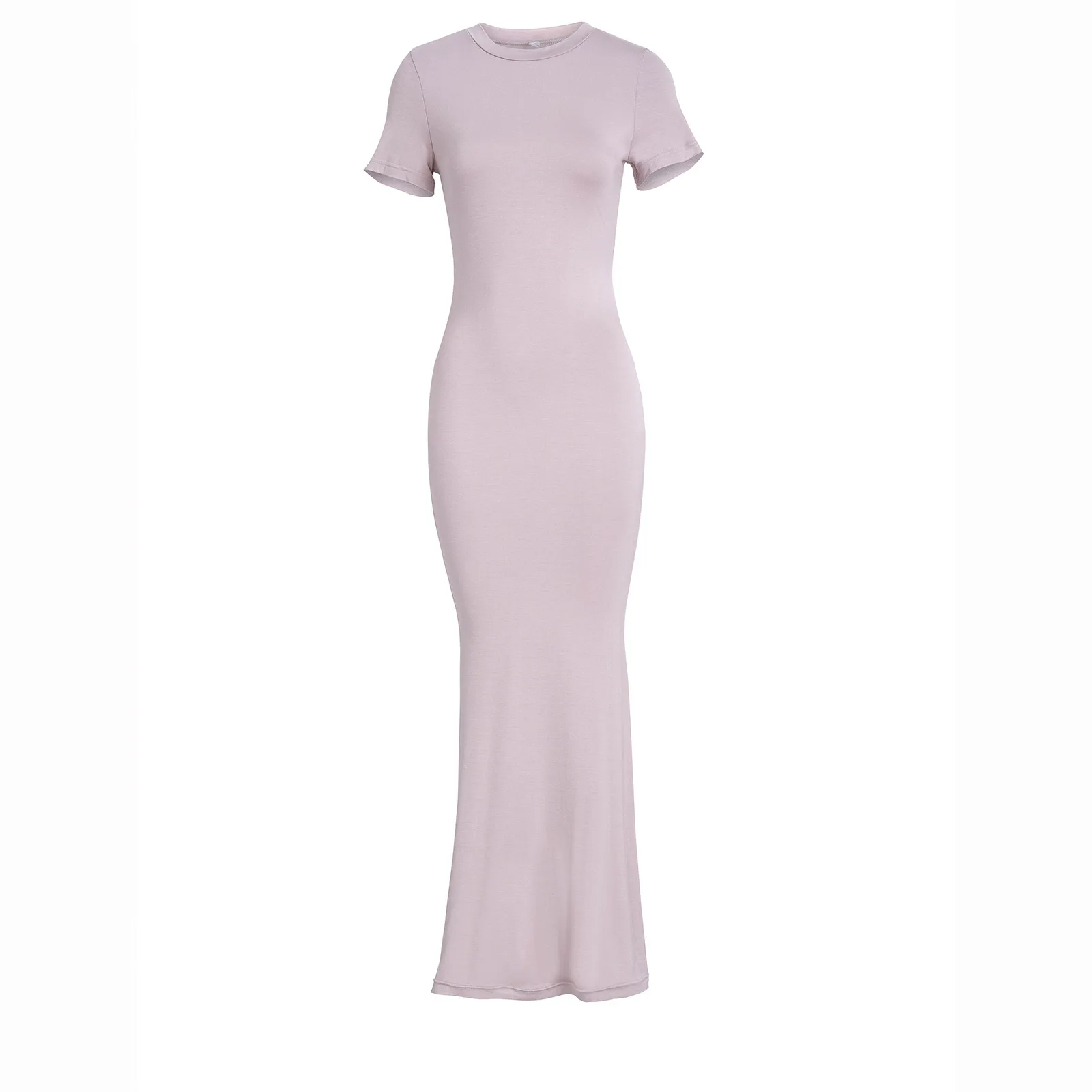 Spice Girl Bag Hip Dress 2025 Summer Women's Dress Solid Color Short Sleeved Slimming Lady's Dress High Elasticity Summer Dress 5