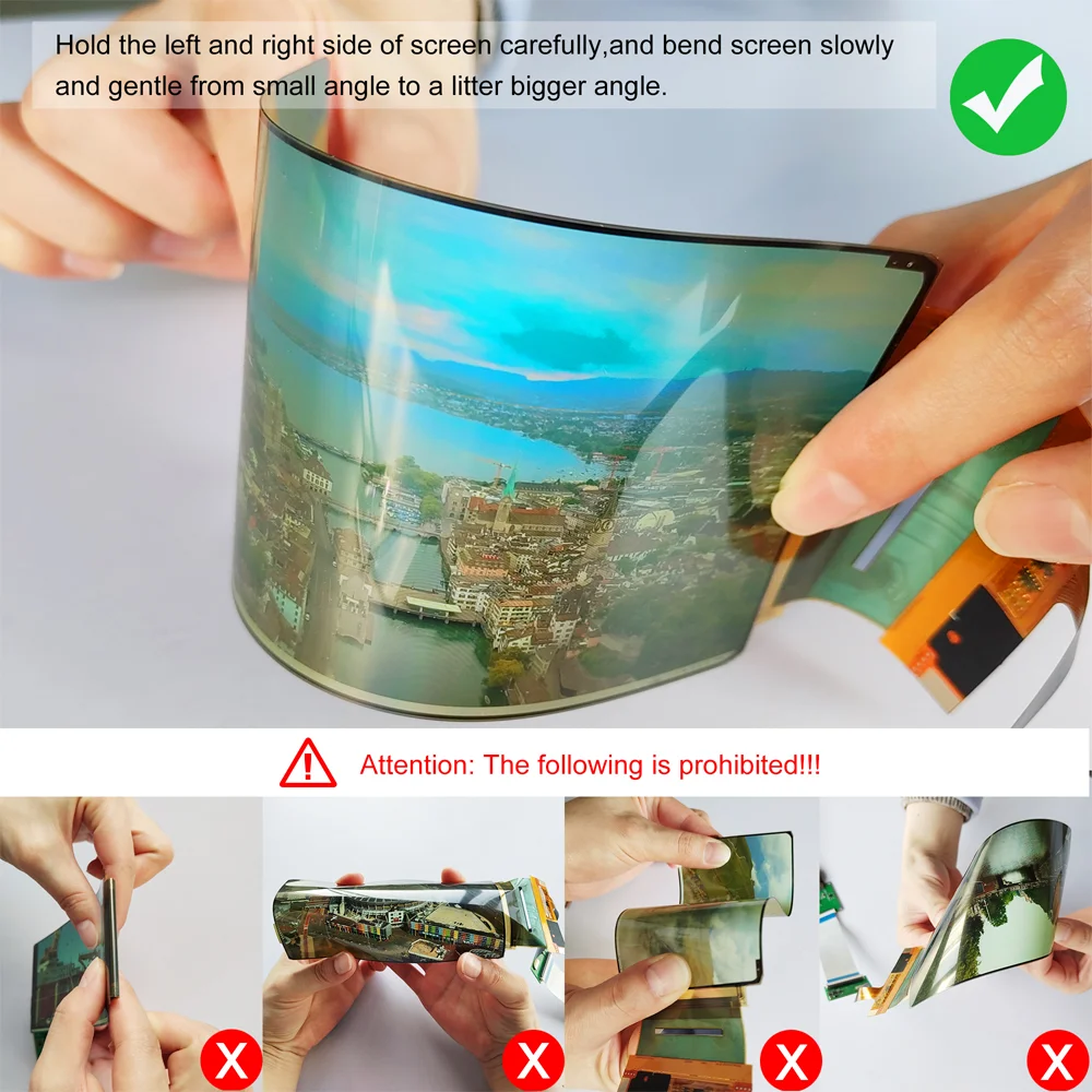 Wisecoco 5.1인치 유연한 AMOLED 터치 디스플레이 720x1520 라즈베리 파이 스마트 장치 DIY용 온셀 용량성 MIPI 스크린