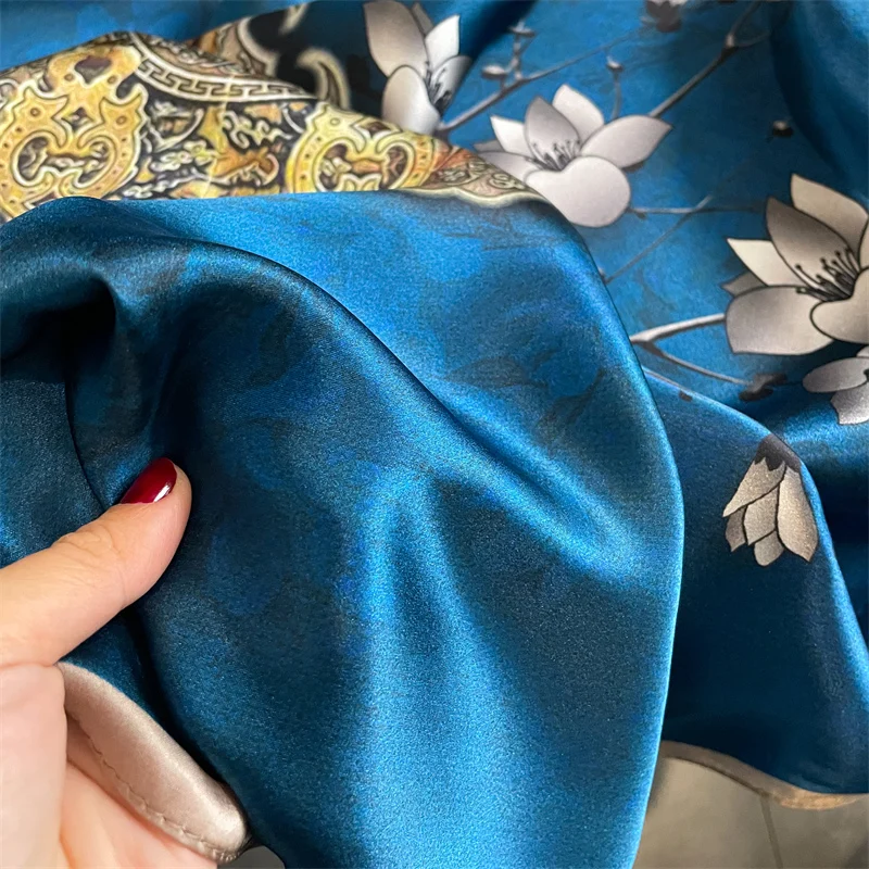 100% Real Silk Scarf New 70CM Natural Shawl Wraps Women Ladies Fashion Scarves Foulard Bandana Square Headband Hijab Pashmina 4