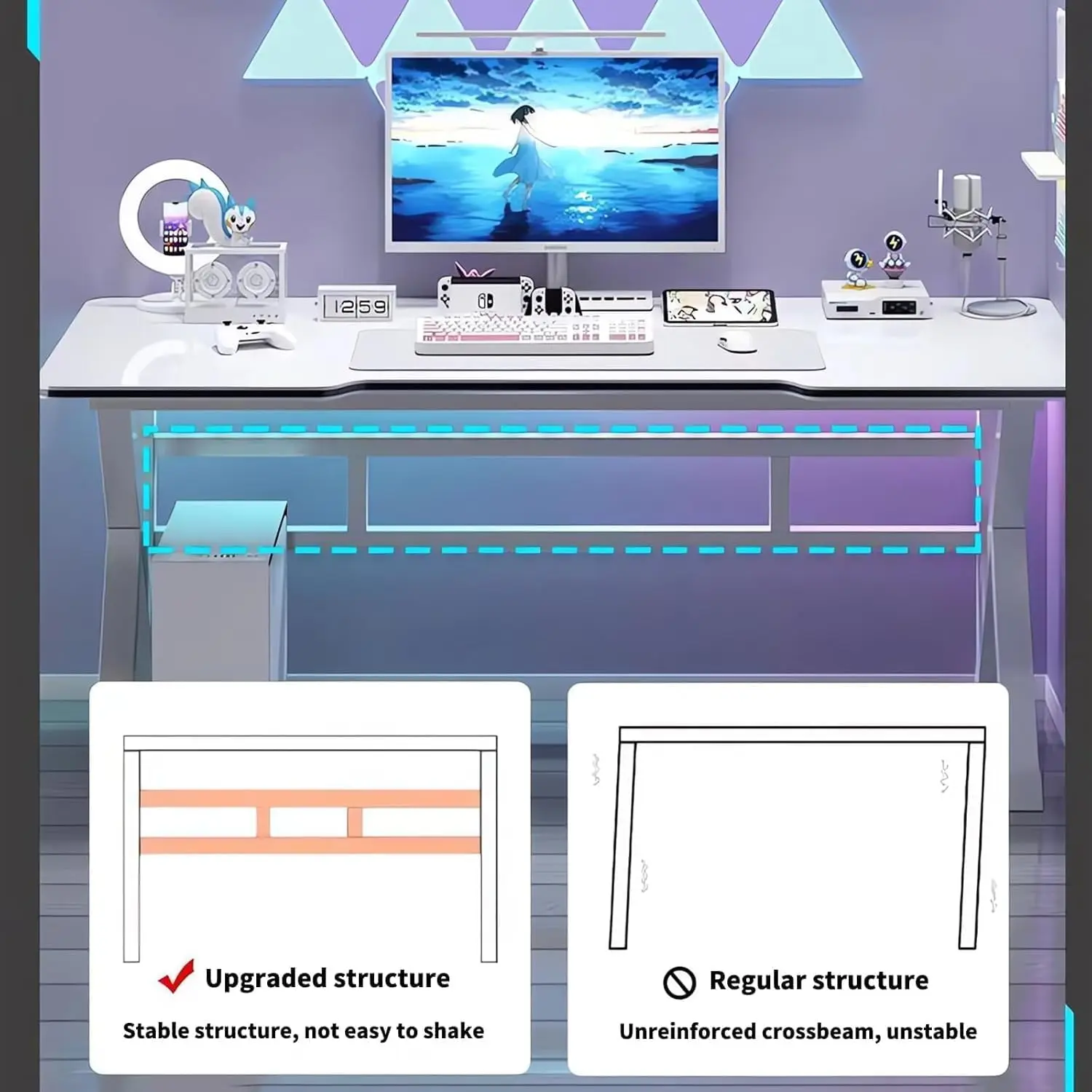 مكتب ألعاب 120 سم أبيض