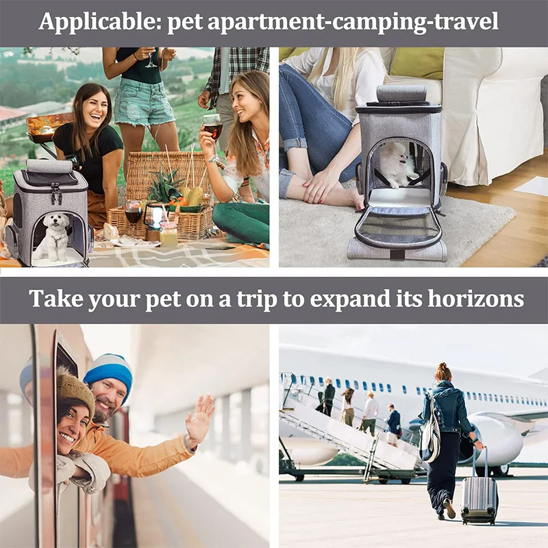 Cat Carrier Backpack Expandable Pet Carrier Bag Breathable Mesh Foldable Backpacks for Puppy and Rabbits Cat Backpack for Hik cat carrier backpack