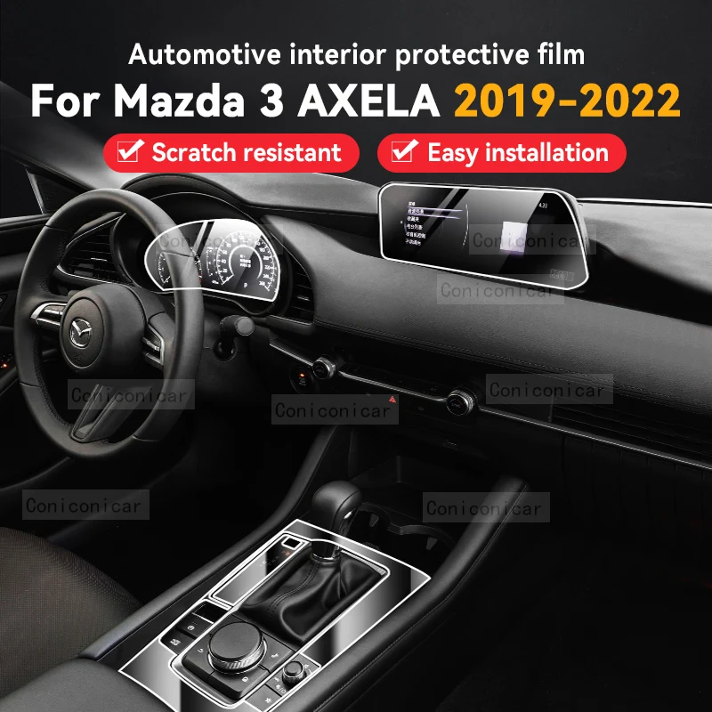 

For Mazda 3 AXELA 2019-2022 Car Interior Gearbox Panel Anti-Scratch Protective Cover Repair Transparent TPU Film Accessories