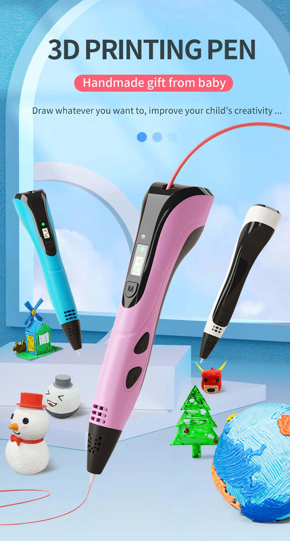 3d printing pen 3d printing pen filament 3D Printing Painting Pen Set with PLA Filament Portable Travel Storage Box Children Birthday Christmas Creative Gift