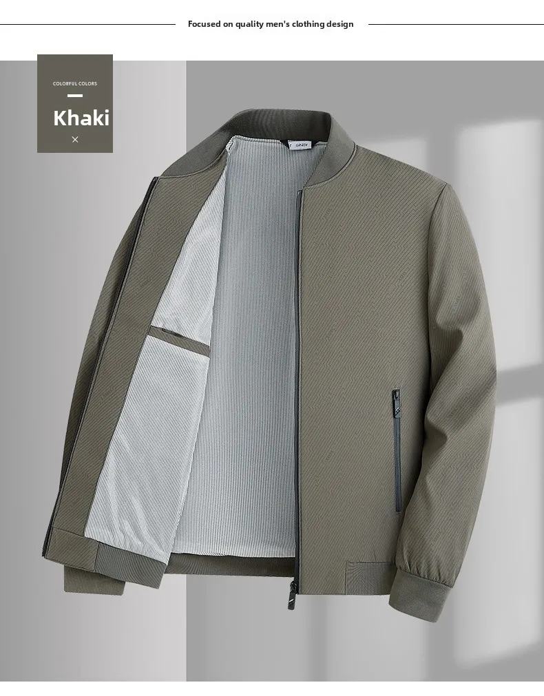 Chaqueta Blazer impermeable antiarrugas de primera calidad para hombre, cortavientos, abrigos ligeros informales de negocios con cuello de béisbol para primavera y otoño