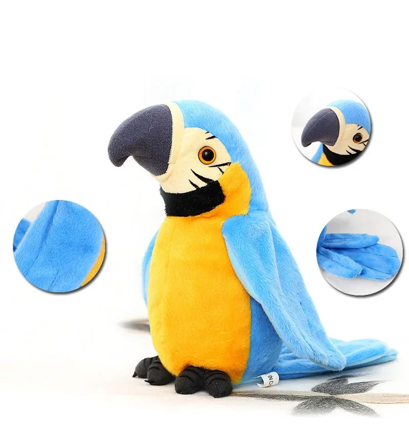 Electronic Pets Talking Parrot Toys  Funny Sound Record Plush  Christmas Gift for Kids Children 3